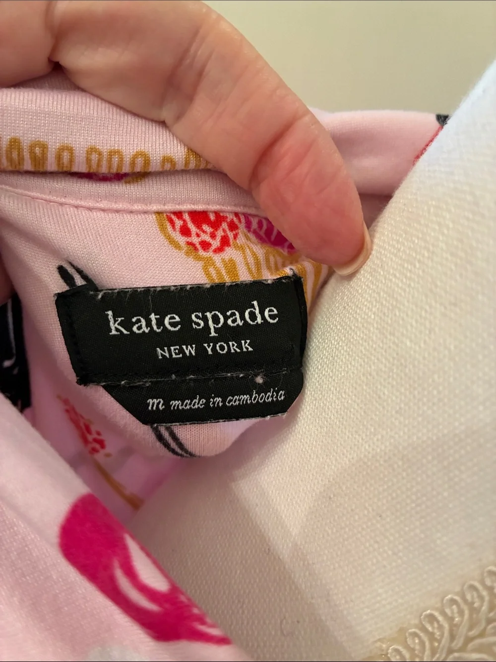 kate spade Pink Beauty-Print Long Sleeve Pajama Set Hair and Makeup 💄
